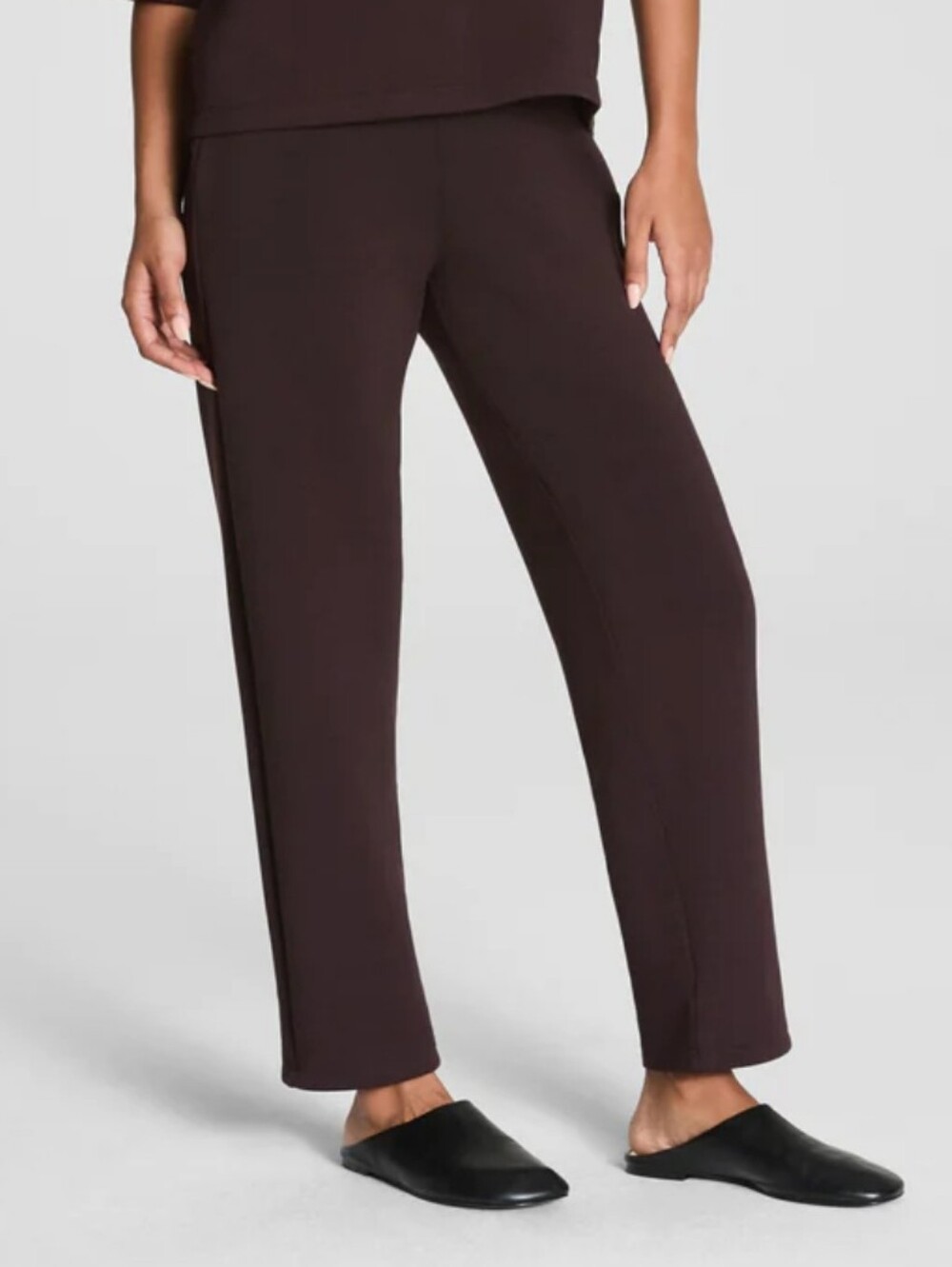 SPANX AirEssentials Slim Straight Pants Truffle Brown Petite Large L. NWT